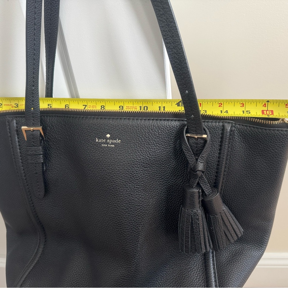 Kate Spade Black Pebbled Leather Tote - Picture 11 of 12